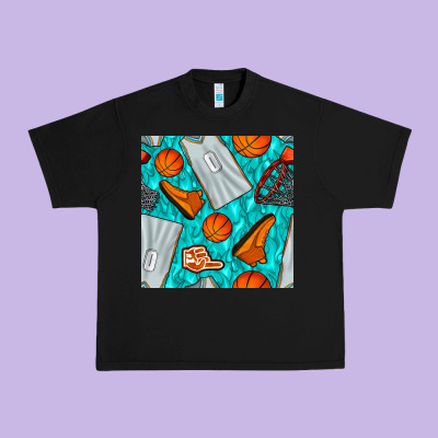 Basketball Uniform And Hoop Seamless Pattern Urban Heavy Tee Designed By Bundleandbundleshop
