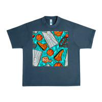 Midnight Navy basketball uniform and hoop seamless pattern Urban Heavy Tee - BundleAndBundleShop