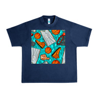 Navy basketball uniform and hoop seamless pattern Urban Heavy Tee - BundleAndBundleShop