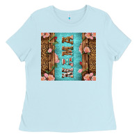 Baby Blue Western Mama Pink Roses Ladies Tee - LillyAllenDesigns