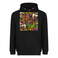 Black mardi gras leopard horse seamless pattern Heavyweight Hoodie - FaDigitalArtStudio