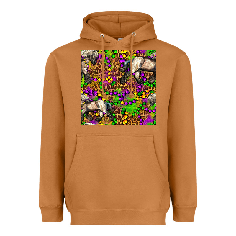 Mardi Gras Leopard Horse Seamless Pattern Heavyweight Hoodie by FaDigitalArtStudio | Teevron