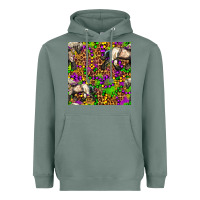 Sage mardi gras leopard horse seamless pattern Heavyweight Hoodie - FaDigitalArtStudio