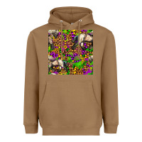 Toasted Coconut mardi gras leopard horse seamless pattern Heavyweight Hoodie - FaDigitalArtStudio
