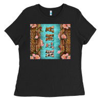 Black Western Mama Pink Roses Ladies Tee - LillyAllenDesigns