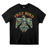 Black free bird feathers thunderbird Heavy Core Tee - BarkalooDesign