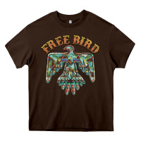 Chocolate Brown free bird feathers thunderbird Heavy Core Tee - BarkalooDesign