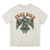 Cream free bird feathers thunderbird Heavy Core Tee - BarkalooDesign