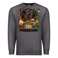 Charcoal Heather Juneteenth celebrate freedom Premium Sweatshirt - FaDigitalArtStudio