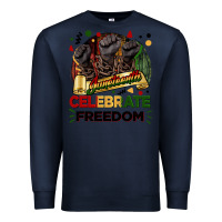 Navy Juneteenth celebrate freedom Premium Sweatshirt - FaDigitalArtStudio