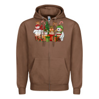 Chestnut christmas polar bear reindeer and snowman coffee c Zipper Hoodie - CowGirlArtShop