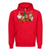 Christmas Polar Bear Reindeer And Snowman Coffee C Zipper Hoodie | Teevron