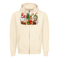Sandshell christmas polar bear reindeer and snowman coffee c Zipper Hoodie - CowGirlArtShop