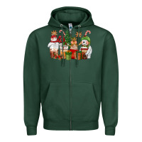 Sports Green christmas polar bear reindeer and snowman coffee c Zipper Hoodie - CowGirlArtShop