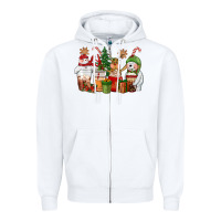 White christmas polar bear reindeer and snowman coffee c Zipper Hoodie - CowGirlArtShop
