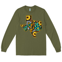 Army Green Western Texas Map Long Sleeve Tee - Bettercallsaul