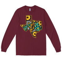 Burgundy Western Texas Map Long Sleeve Tee - Bettercallsaul