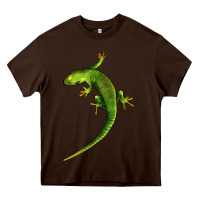 Chocolate Brown Green Lizard Illustrations Heavy Core Tee - LillyAllenDesigns