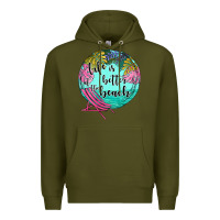 Army Green life is better at the beach Premium Hoodie - JahusDesignShop