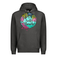 Charcoal Heather life is better at the beach Premium Hoodie - JahusDesignShop