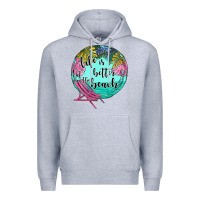 Heather Grey life is better at the beach Premium Hoodie - JahusDesignShop