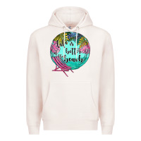 Pale Pink life is better at the beach Premium Hoodie - JahusDesignShop