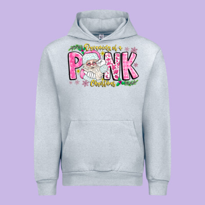 Dreaming Of A Pink Christmas Urban Hoodie Designed By Cowhidedigitalart