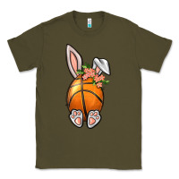 Army Green Basketball Easter Bunny Classic Tee - BundleAndBundleShop