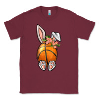 Burgundy Basketball Easter Bunny Classic Tee - BundleAndBundleShop