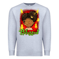 Heather Grey blessed juneteenth Premium Sweatshirt - FaDigitalArtStudio
