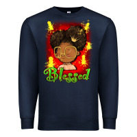 Navy blessed juneteenth Premium Sweatshirt - FaDigitalArtStudio