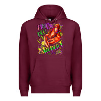 Burgundy pinch peel eat repeat mardi gras olivia Premium Hoodie - OliviaCreatesArt
