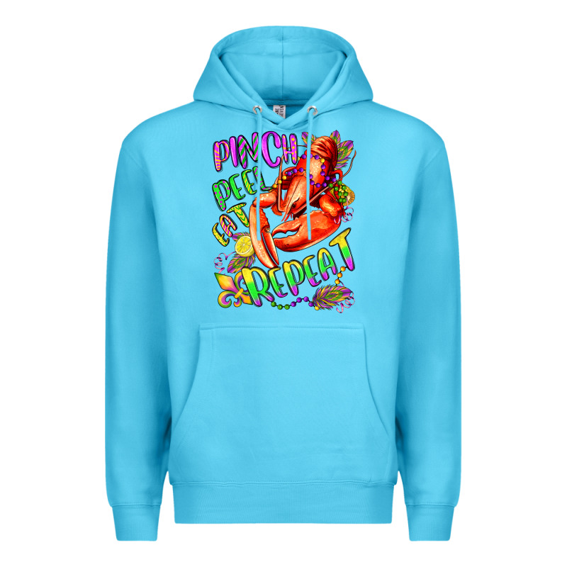 Pinch Peel Eat Repeat Mardi Gras Olivia Premium Hoodie by OliviaCreatesArt | Teevron