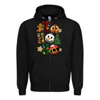 Black ho ho ho christmas Zipper Hoodie - CowGirlArtShop