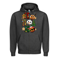 Charcoal Heather ho ho ho christmas Zipper Hoodie - CowGirlArtShop
