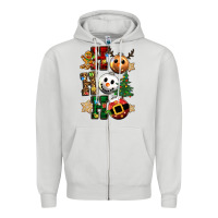 Dove Grey ho ho ho christmas Zipper Hoodie - CowGirlArtShop