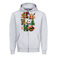 Heather Grey ho ho ho christmas Zipper Hoodie - CowGirlArtShop