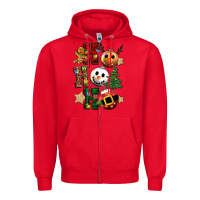 Red ho ho ho christmas Zipper Hoodie - CowGirlArtShop
