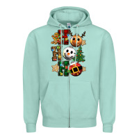 Seafoam ho ho ho christmas Zipper Hoodie - CowGirlArtShop