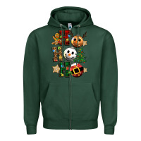 Sports Green ho ho ho christmas Zipper Hoodie - CowGirlArtShop