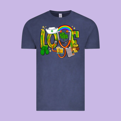 St. Patrick's Love Nurse Vintage Tee Designed By Bundleandbundleshop
