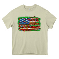 Mossy Christmas american flag Heavy Core Tee - NancyCooperArtShop