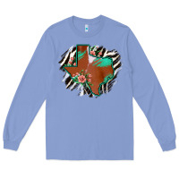 Colony Blue Western Horsehide Texas Flag Long Sleeve Tee - Bettercallsaul
