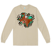 Mushroom Western Horsehide Texas Flag Long Sleeve Tee - Bettercallsaul