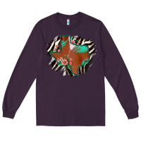 Plum Western Horsehide Texas Flag Long Sleeve Tee - Bettercallsaul