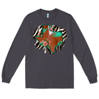Smoke Western Horsehide Texas Flag Long Sleeve Tee - Bettercallsaul