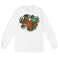 White Western Horsehide Texas Flag Long Sleeve Tee - Bettercallsaul