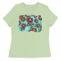 Matcha red roses with leopard background Ladies Tee - LillyAllenDesigns