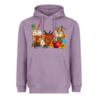 Lavender Teacher Coffee Cups Heavyweight Hoodie - FaDigitalArtStudio