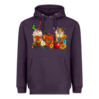 Plum Teacher Coffee Cups Heavyweight Hoodie - FaDigitalArtStudio